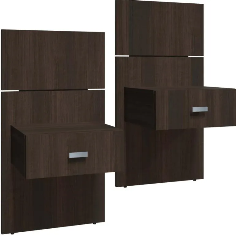 King Bed with Wall Units and Nightstands (78")