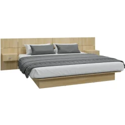 King Bed with Wall Units and Nightstands (78