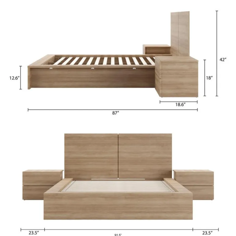King Bedroom Set (78") - 4pcs - Nexera