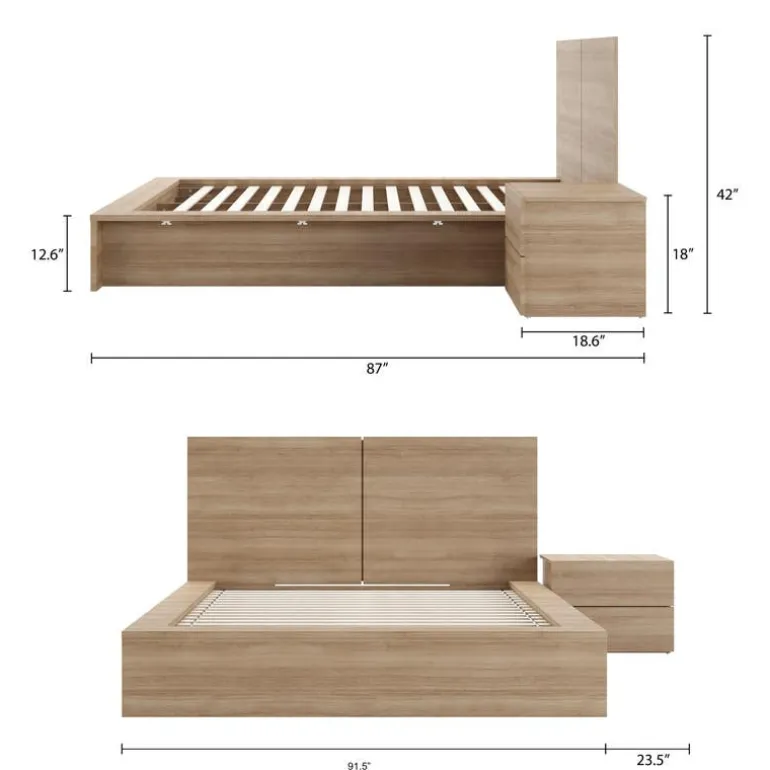 King Bedroom Set (78") - 3pcs - Nexera