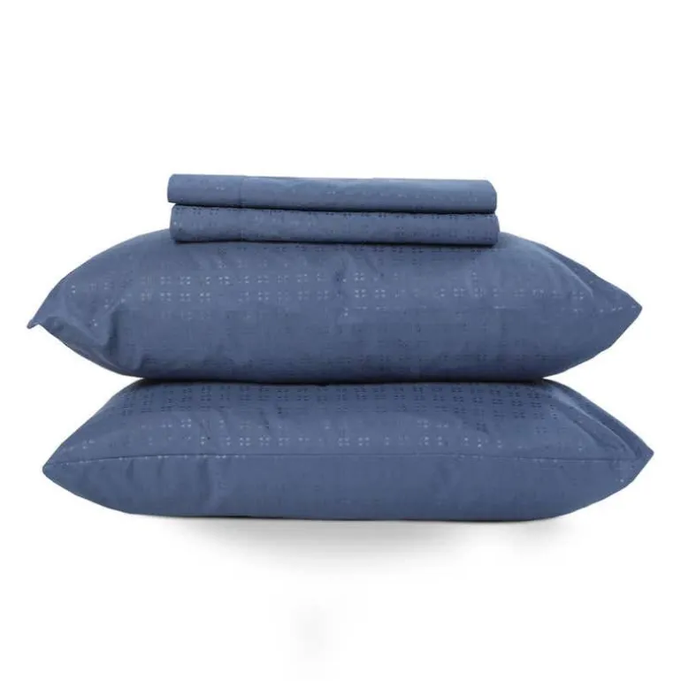 King Microfibre Bed Sheet Set - Blue