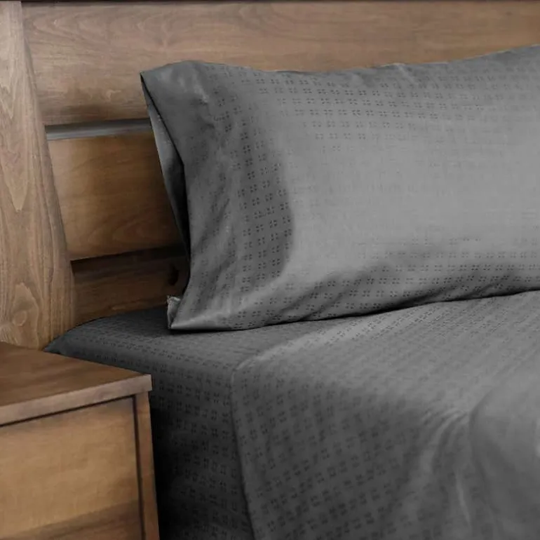 King Microfibre Bed Sheet Set - Charcoal Grey