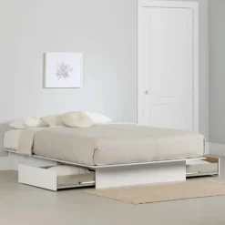 King Platform Bed with 2-Drawer Storage (78") - South Shore