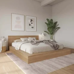 King Platform Bed with Headboard (78") - Nexera