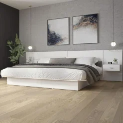 King Platform Bed with Headboard and Nighstands (78")