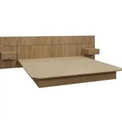 King Platform Bed with Headboard and Nighstands (78
