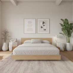 King Platform Bed with Headboard (78") - Nexera