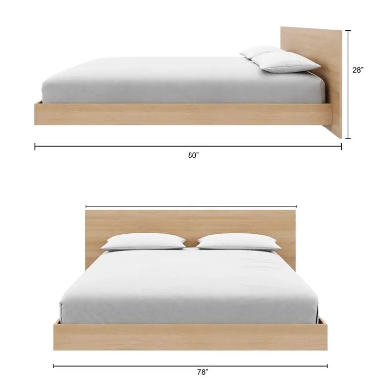 King Platform Bed with Headboard (78") - Nexera