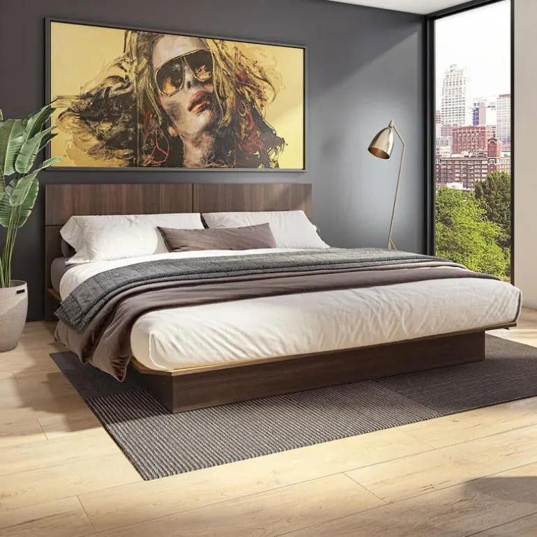 King Platform Bed with Headboard (78")