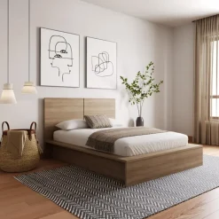 King Platform Bed with Headboard (78") - Nexera