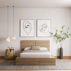 King Platform Bed with Headboard (78