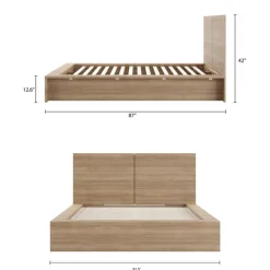 King Platform Bed with Headboard (78
