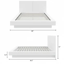 King Platform Bed with Headboard (78