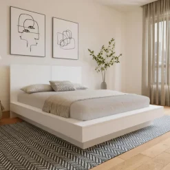 King Platform Bed with Headboard (78