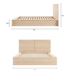 King Platform Bed with Headboard (78") - Nexera