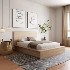 King Platform Bed with Headboard (78
