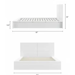 King Platform Bed with Headboard (78