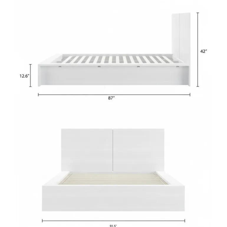 King Platform Bed with Headboard (78") - Nexera
