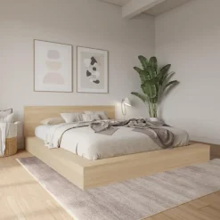 King Platform Bed with Headboard (78