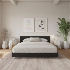 King Platform Bed with Headboard (78") - Nexera