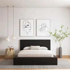 King Platform Bed with Headboard (78") - Nexera