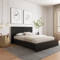 King Platform Bed with Headboard (78