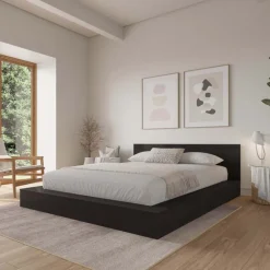 King Platform Bed with Headboard (78