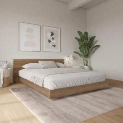 King Platform Bed with Headboard (78