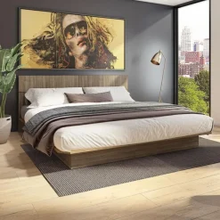 King Platform Bed with Headboard (78")