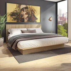 King Platform Bed with Headboard (78")