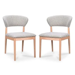 Kitchen Rubberwood Upholstered Chairs - Set of 2