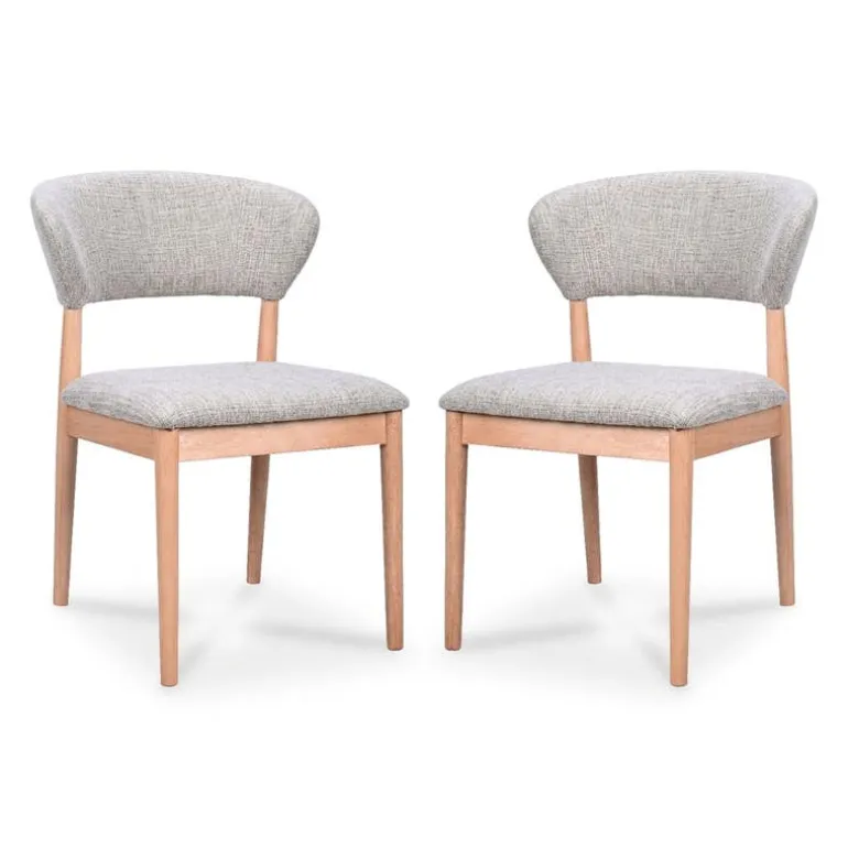 Kitchen Rubberwood Upholstered Chairs - Set of 2