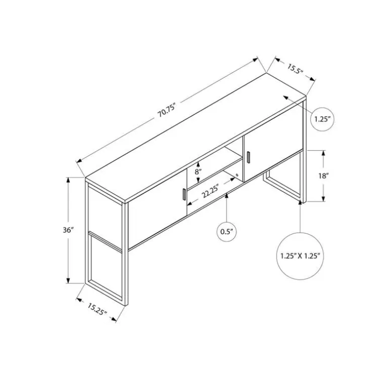 72"l office hutch - Monarch