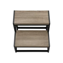 Ladder - 2 step stool / dark taupe / black metal - Monarch