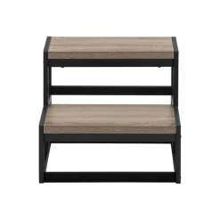 Ladder - 2 step stool / dark taupe / black metal - Monarch