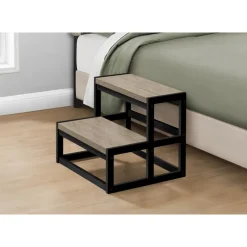 Ladder - 2 step stool / dark taupe / black metal - Monarch