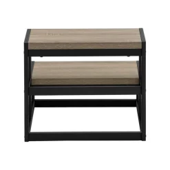Ladder - 2 step stool / dark taupe / black metal - Monarch