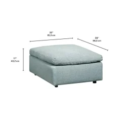 Large Rectangular Ottoman - Grey