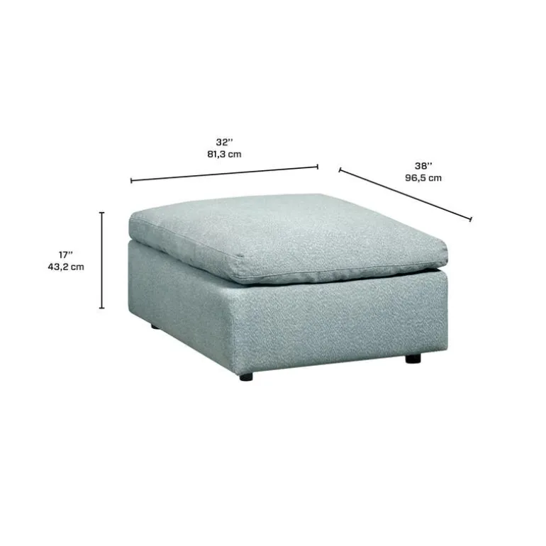 Large Rectangular Ottoman - Grey