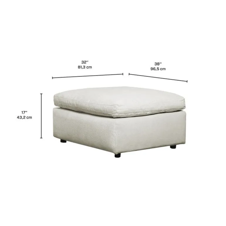 Large Rectangular Ottoman - Beige