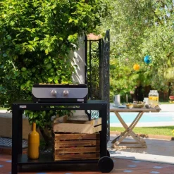 Le Marquier 110 XL Black Outdoor Serving Cart