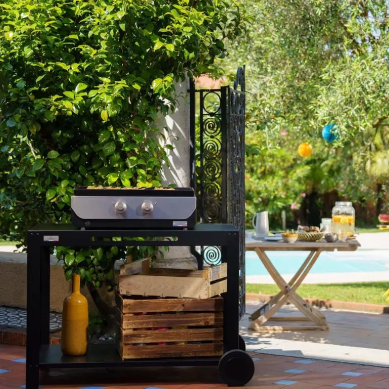 Le Marquier 110 XL Black Outdoor Serving Cart