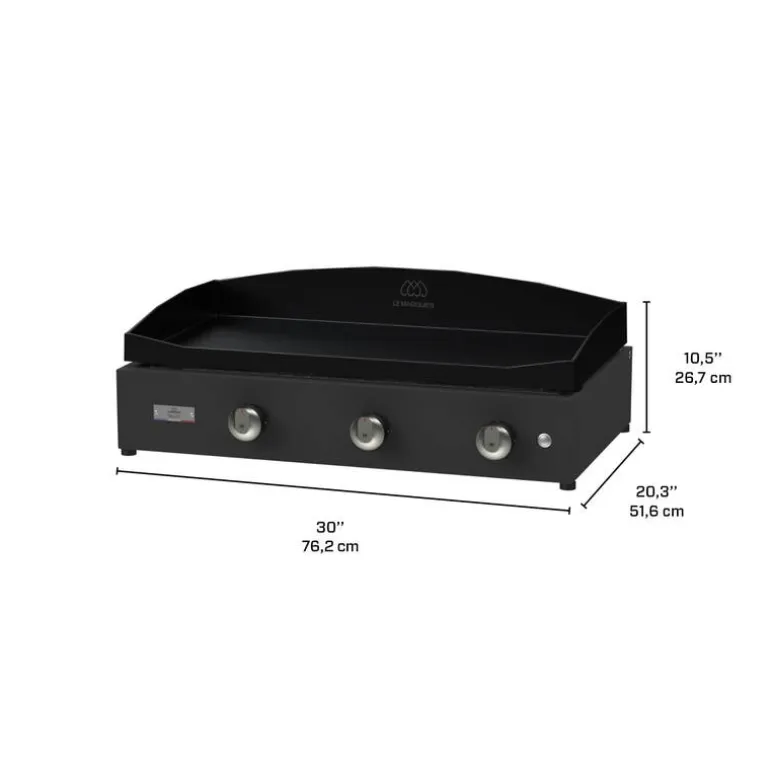 Le Marquier Pure 375 Black Gas Plancha - 24 566 BTU