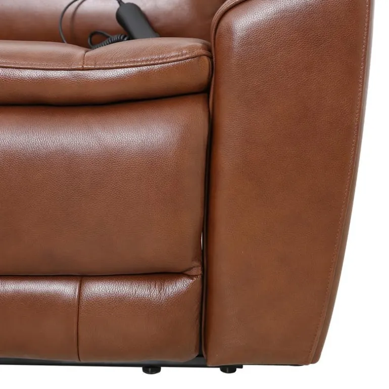 Leather Power Sectional with Massage, Heat, Audio Console & Left-Facing Chaise - 6 pcs