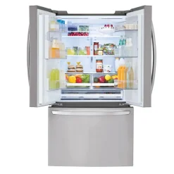 LG 28 Cu ft 36 In Refrigerator Stainless Steel Bottom Freezer, French door - LHFS28XBS