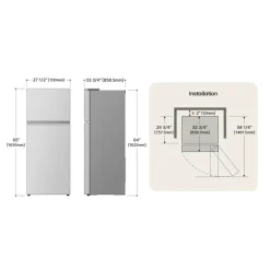 LG 18 Cu Ft 28 In Refrigerator Stainless Steel Top Freezer - LT18S2100S