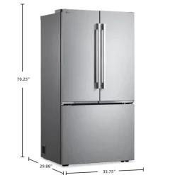 LG 25,1 Cu Ft 36 In Refrigerator Stainless Steel Bottom Freezer, French door - LF25BZH42S