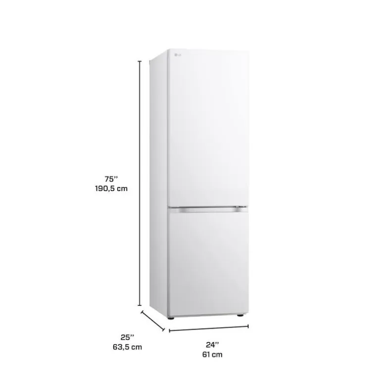 LG 13 Cu Ft 24 In Refrigerator White Bottom Freezer - LB12C2000W