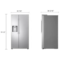 LG 27 Cu Ft 36 In Refrigerator Stainless Steel Side by side - LL27T3530S