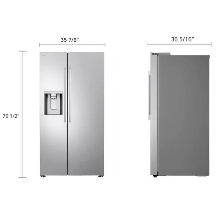 LG 27 Cu Ft 36 In Refrigerator Stainless Steel Side by side - LL27T3530S